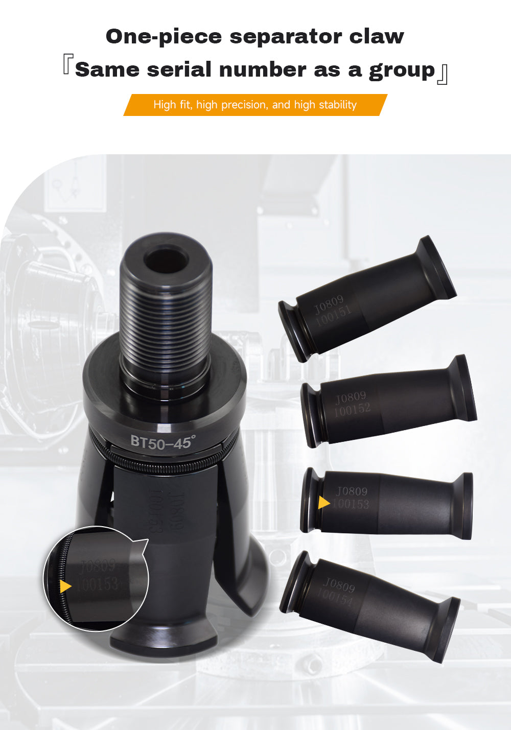 SFX BT DIN CAT External Thread CNC Spindle Pull Claw Four-petal Claw for Clamping Tool Holder