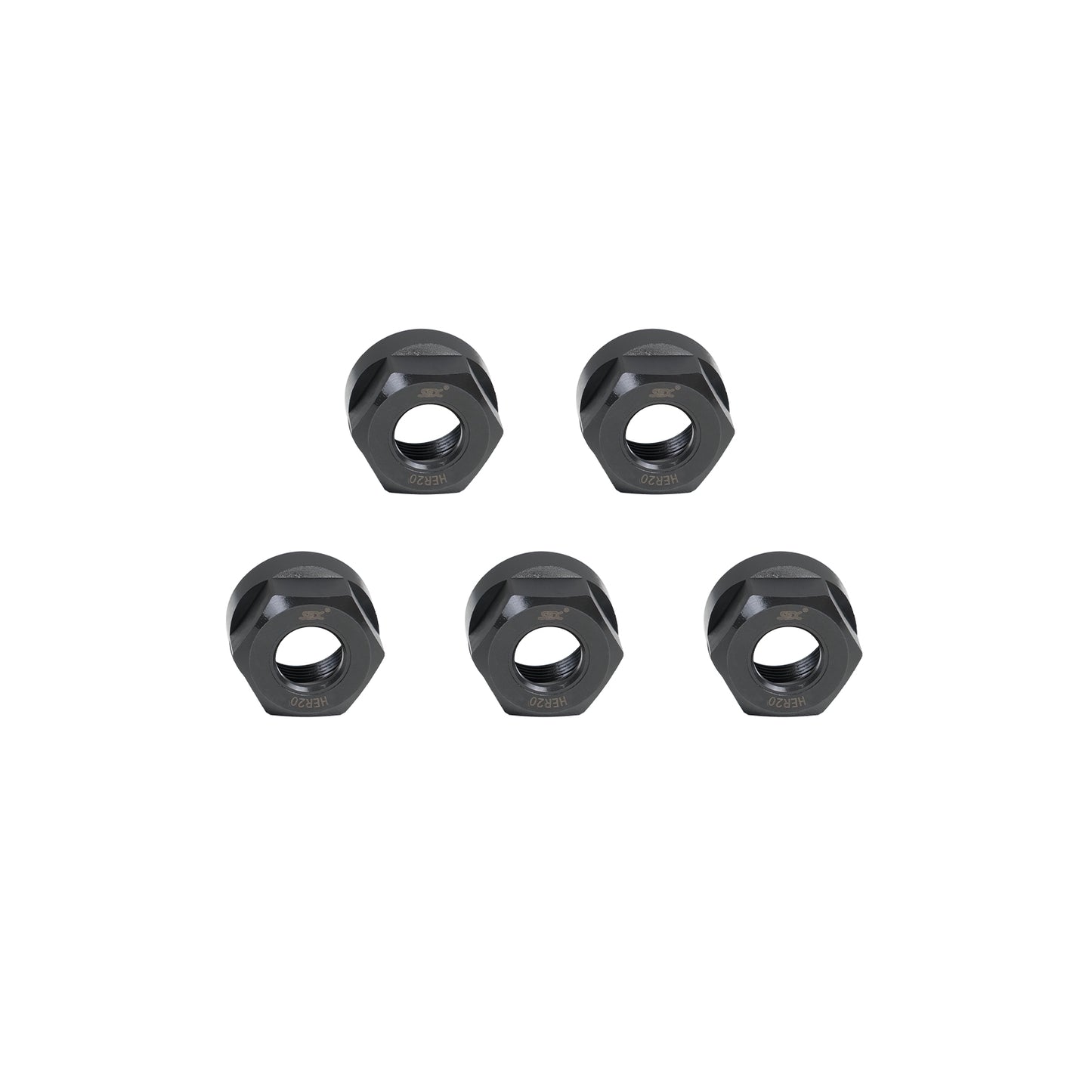 SFX Friction Bearing Nut High Precision ER Clamping Collet Nuts-5pcs Set