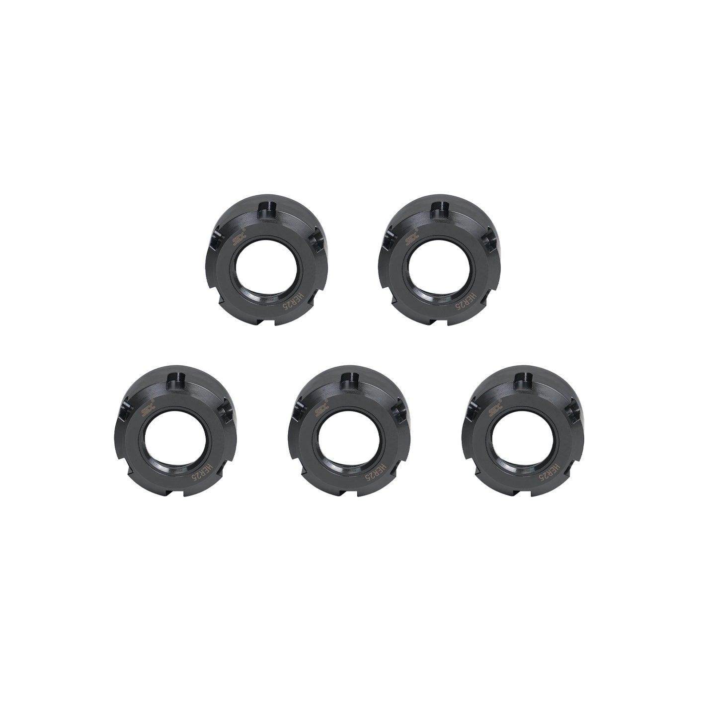 SFX Friction Bearing Nut High Precision ER Clamping Collet Nuts-5pcs Set