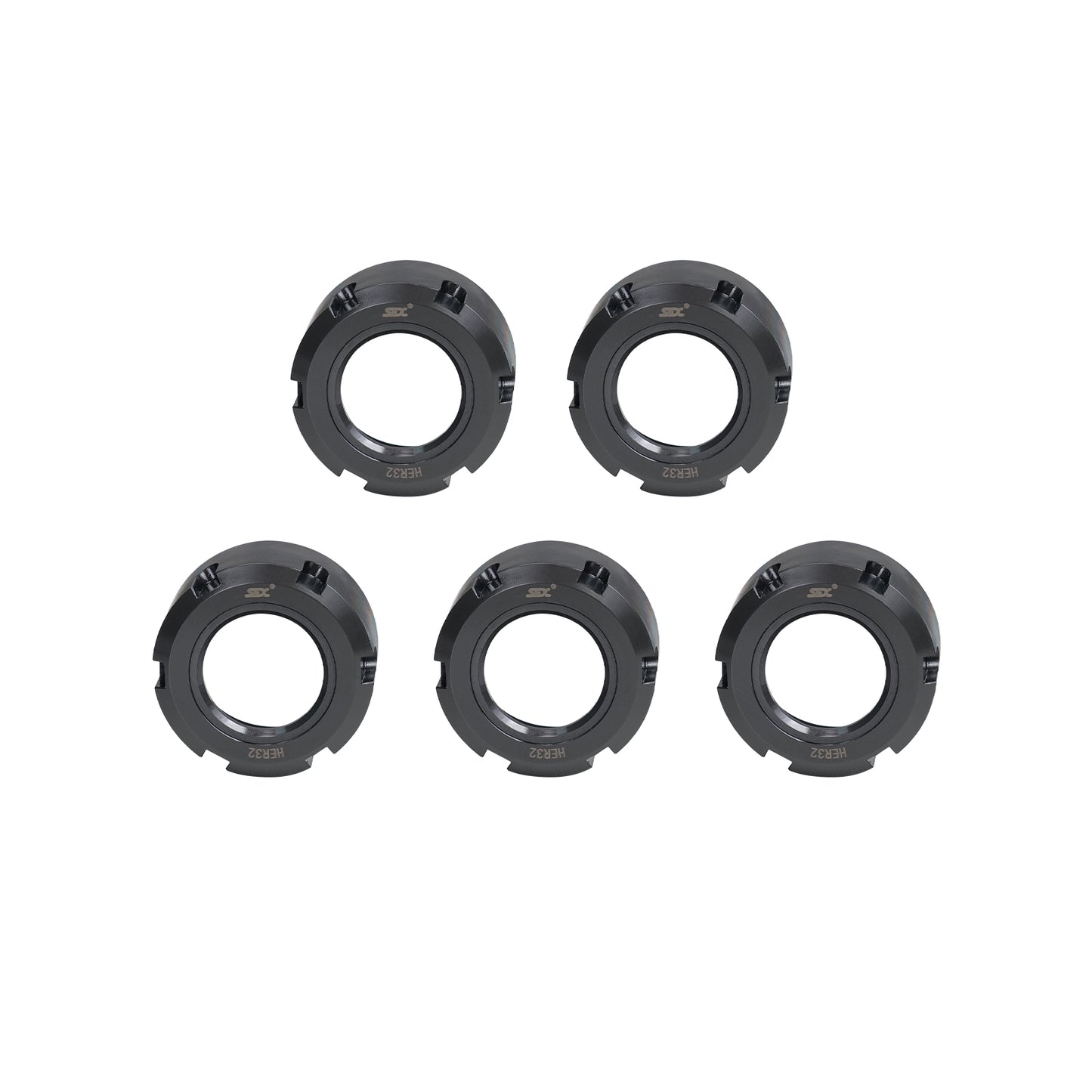 SFX Friction Bearing Nut High Precision ER Clamping Collet Nuts-5pcs Set