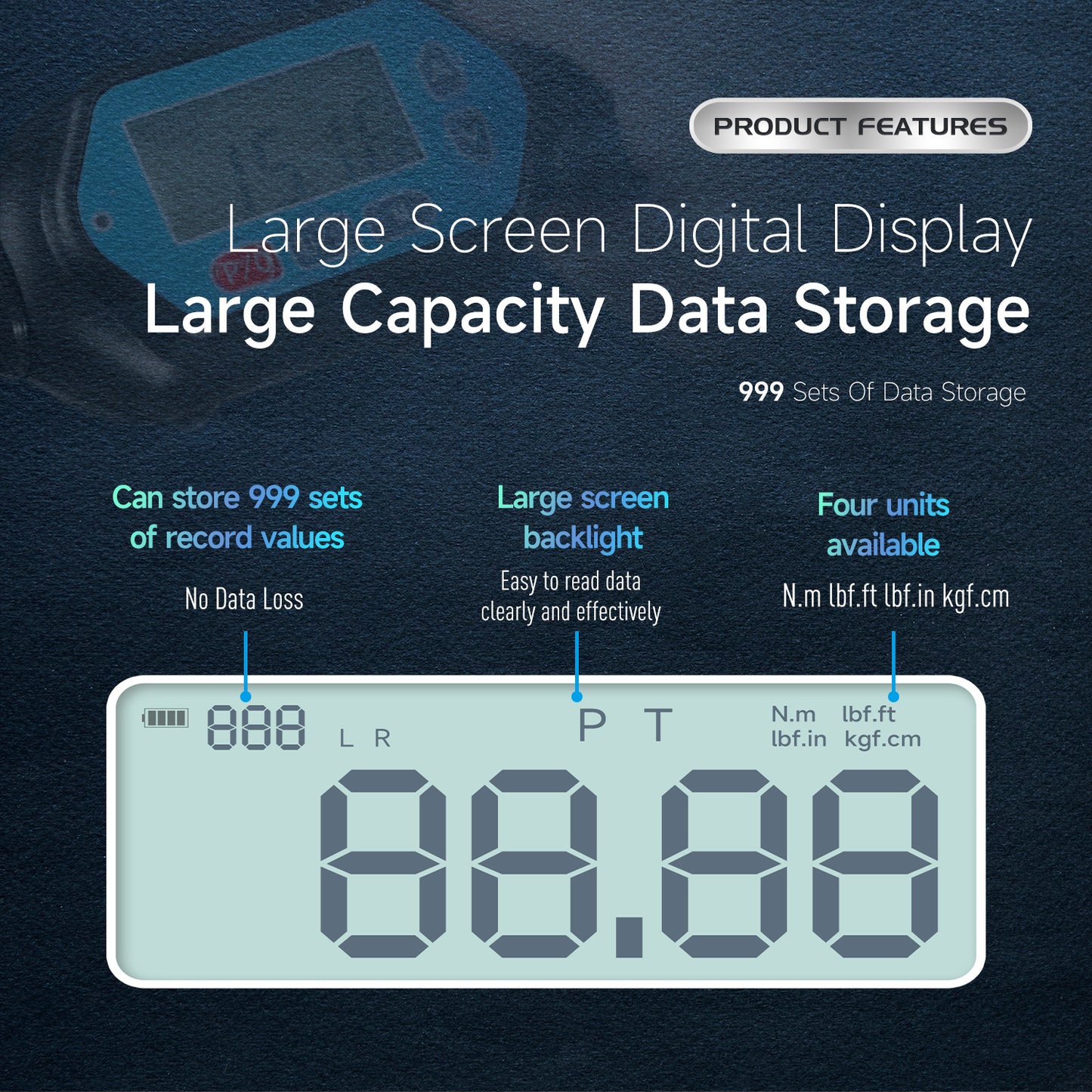 SFX BT30 BT40 BT50 Digital Torque Pull Stud Wrenches