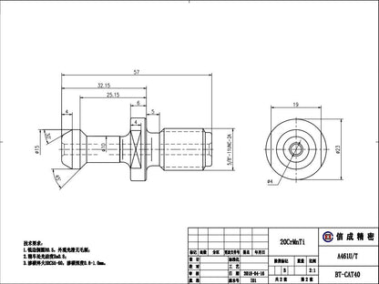 SFX BT‑CAT Pull Stud CAT40 CAT50 Retention Knob for CNC Tool Holder