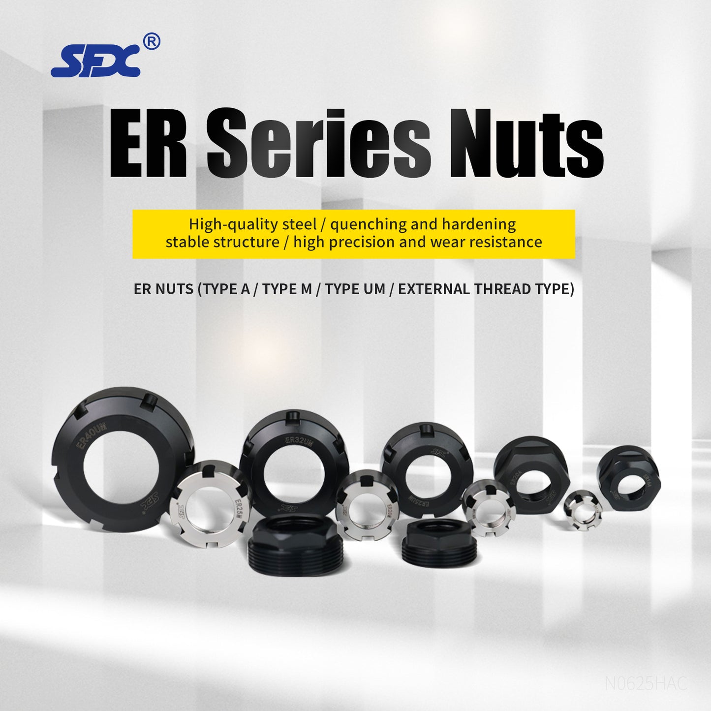 SFX ER Series Nuts ODM Customization Provided 5pcs One Set