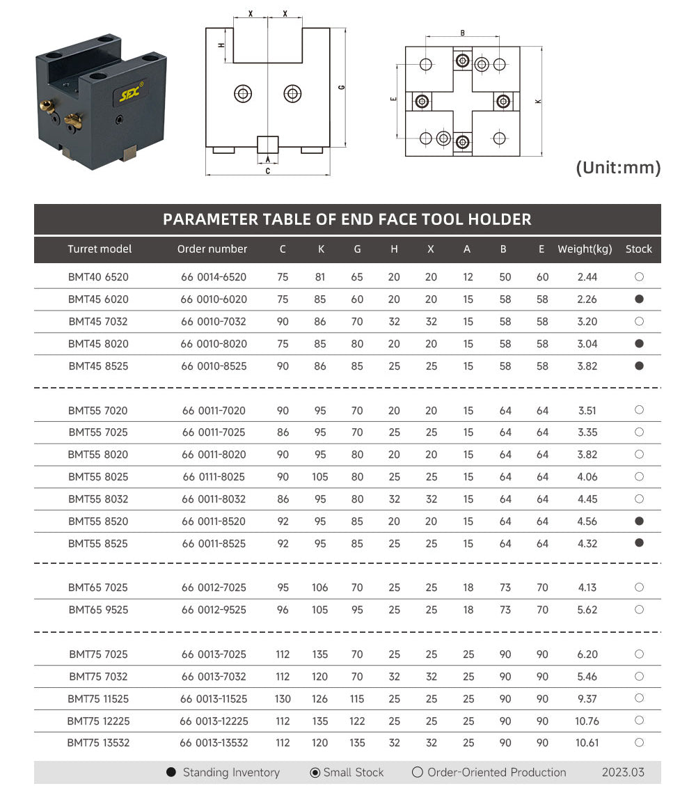 SFX End Face BMT Static Tool Holders for Fast Precise CNC Machining