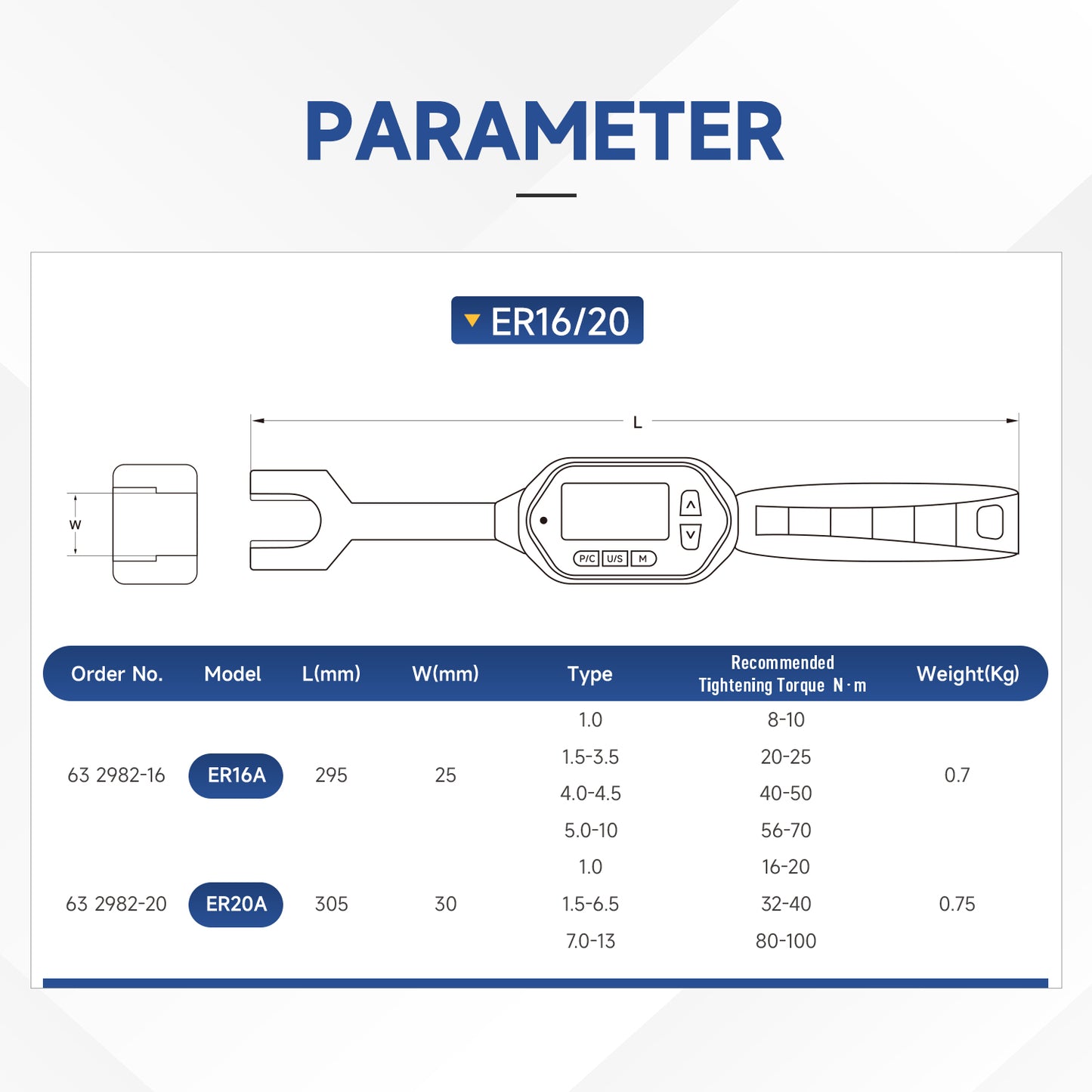 Digital Torque Wrenches for Remove and Install ER16 ER20 ER25 ER32 Collet Nut